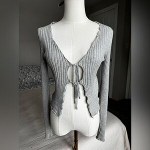 Olive + Oak | Ribbed Tie Front Knit Top